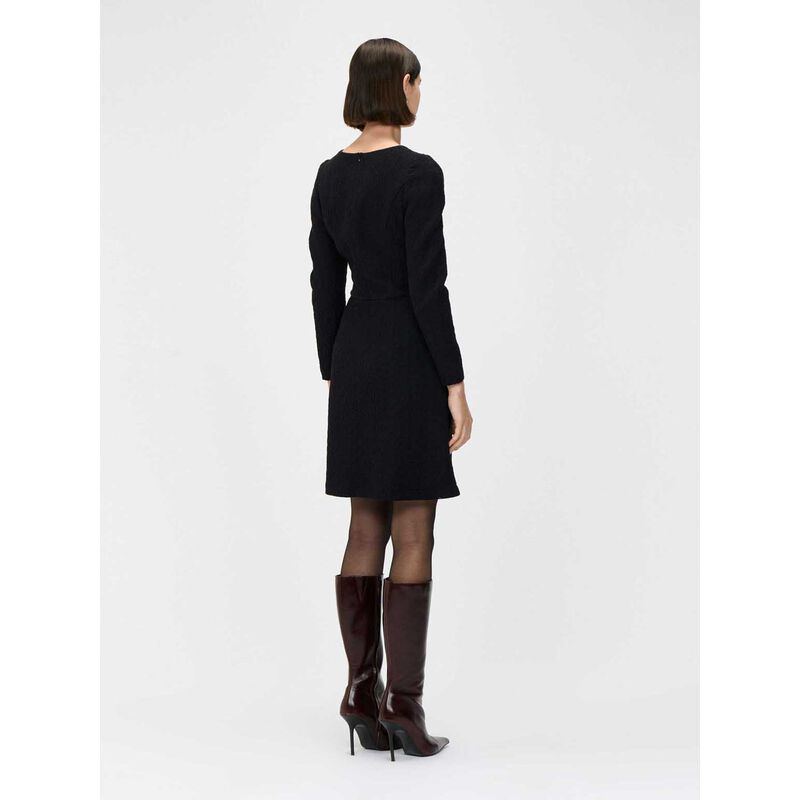 Veronika Maine Stretch Jacquard V Neck Short Dress image number 1